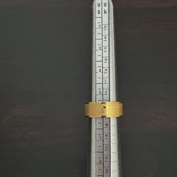 Stainless Steel Gold Our Father Ring Size 6 - Picture 7 of 7